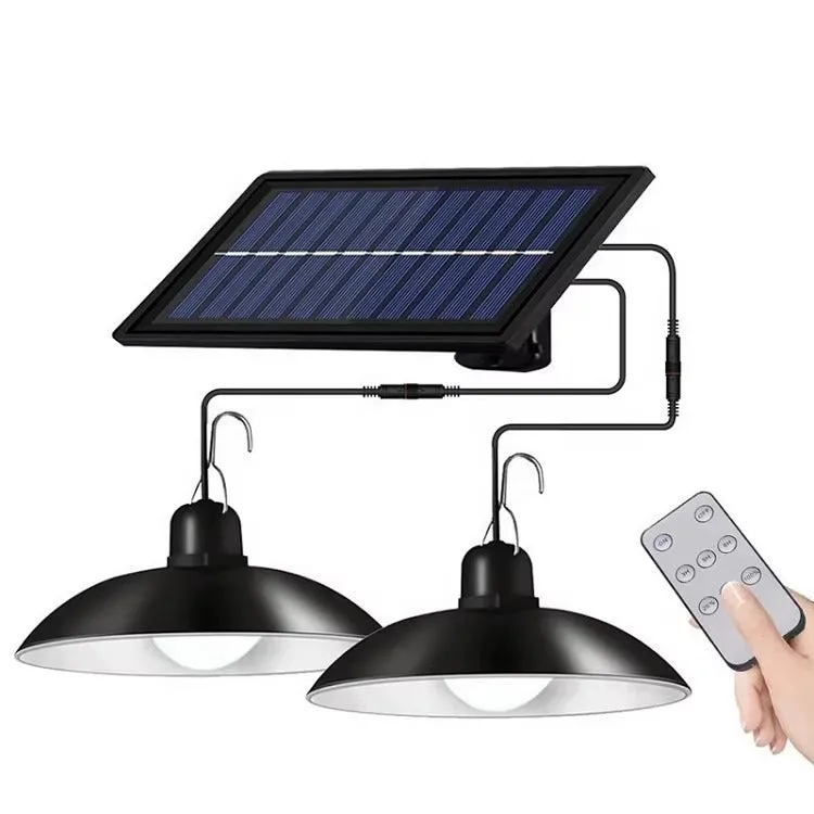 Solar Powered Dual Pendant Lights with Remote Control KDM0808