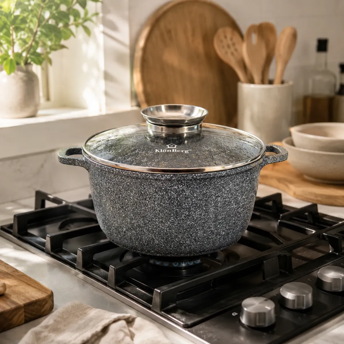Ceramic Marble Soup Pot 6.5L Induction Cooking Pot 28cm KlonBerg KB-3907