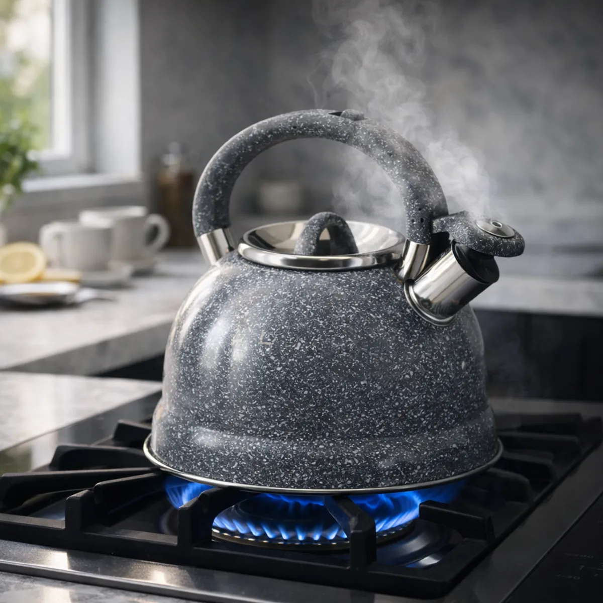 Whistling Kettle 3L Stainless Steel Induction Compatible Grey KB-6648