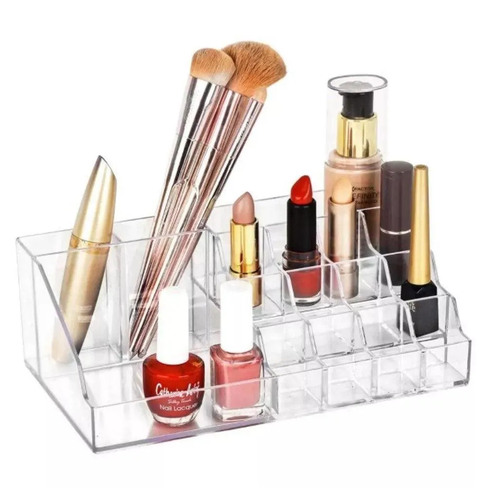 COSMETICS ORGANIZER BOX FOR LIPSTICKS BRUSHES 16 COMPARTMENTS - CSA1112