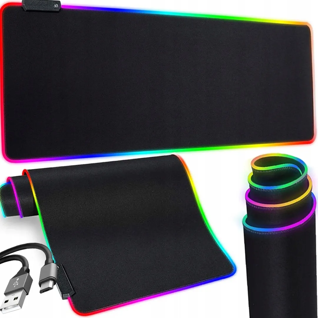 Duża podkładka pod mysz RGB XXL LED podświetlana mata - CA1111