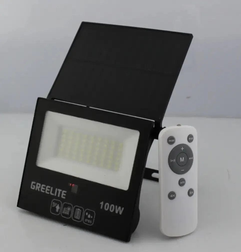 Solar LED Floodlight 100W with Remote Control - Garden Lighting KDM0481