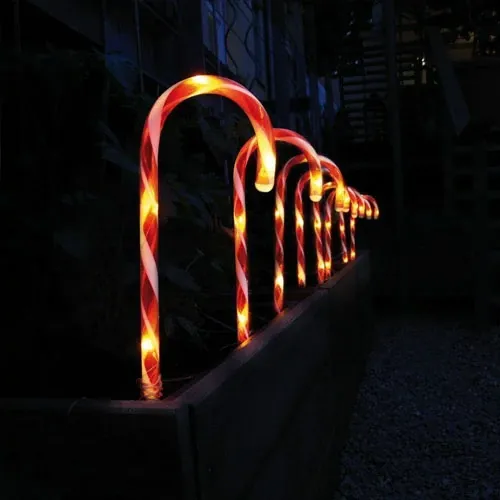 Solar Candy Cane Christmas Light 37cm