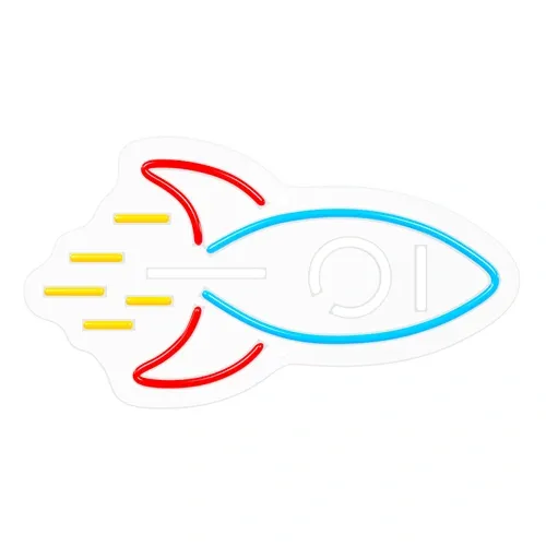 LED Neon Light Sign Rocket Multi-Color