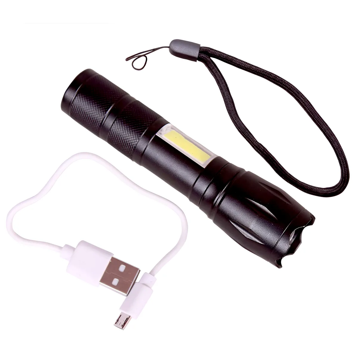 Nabíjateľná LED baterka s COB bočným svetlom a 3 režimami - FL1131