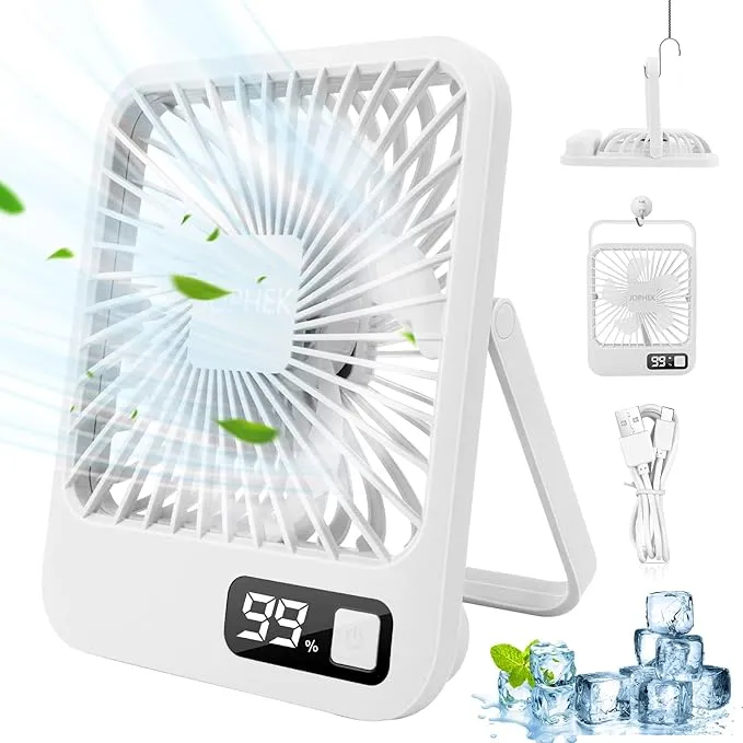 Portable USB Fan with Battery Display | Perfect for Desk KDM0665
