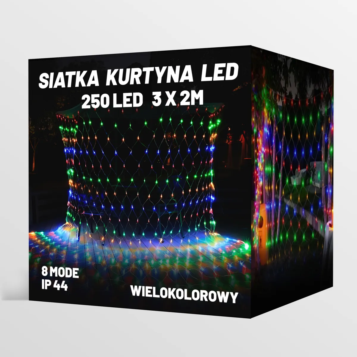 CHRISTMAS LED NET MESH LIGHTS 250 LED 3M x 2M - 8 MODE - MULTICOLOR (RGB) - CP1176