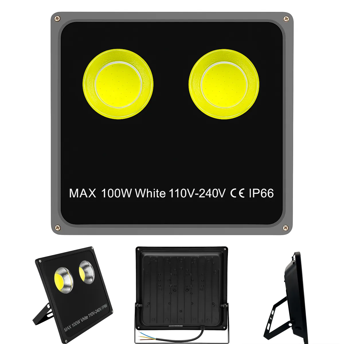 Halogen Lamp LED Floodlight 100W Black-L090756