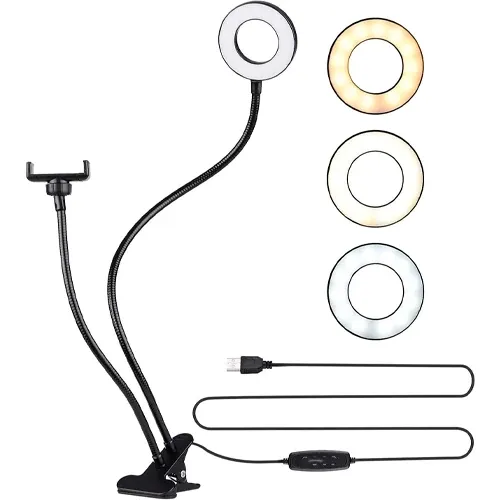 Ring Light LED selfie 5W CCT 24LED Ø9cm USB DC 5V