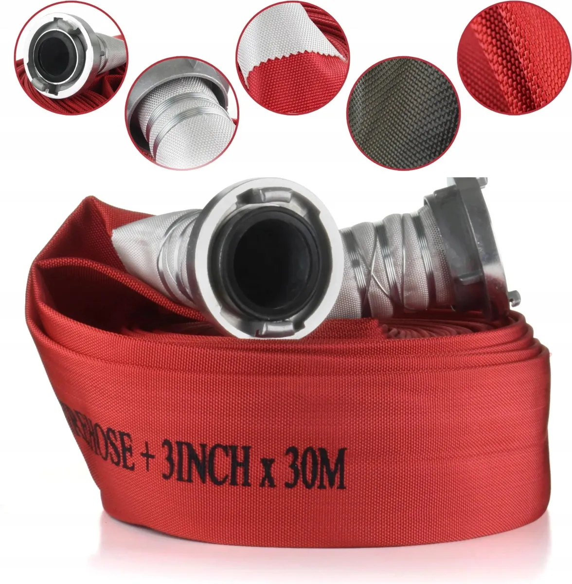 Professional Fire Hose with Storz Connectors 3" x 30m KDM0950
