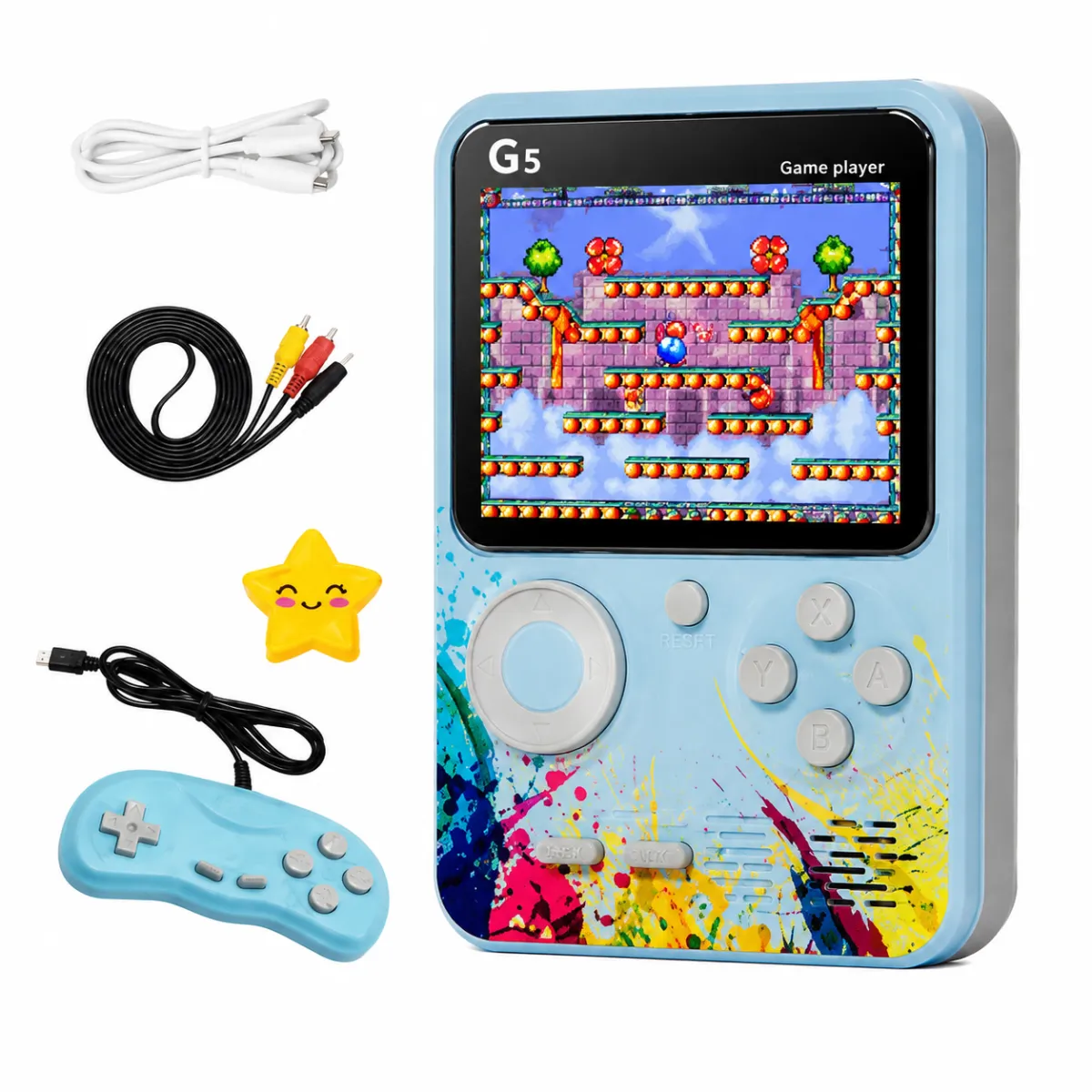 G5 Retro Handheld Game Console with 500 Games & TV Cable-SC-1111