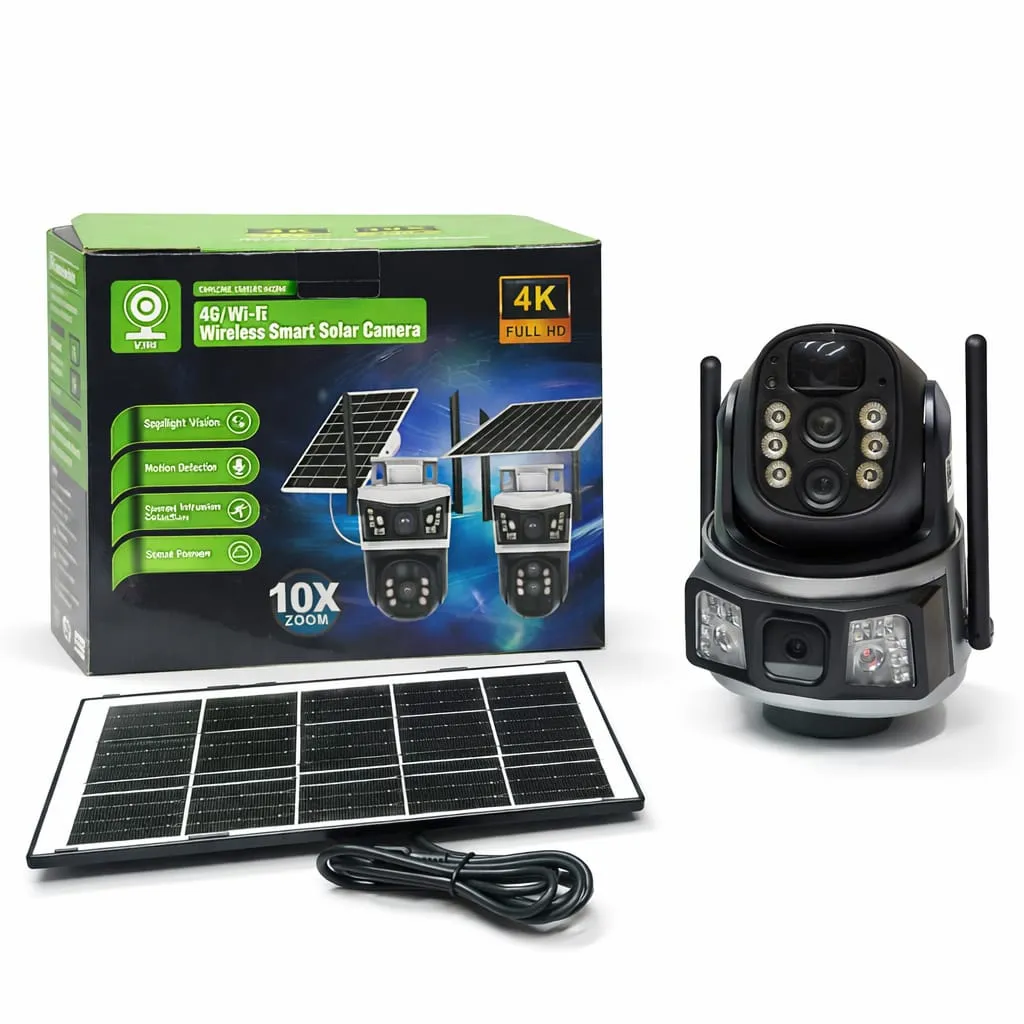 4K 4G/Wi-Fi Solar PTZ Security Camera with 10X Zoom