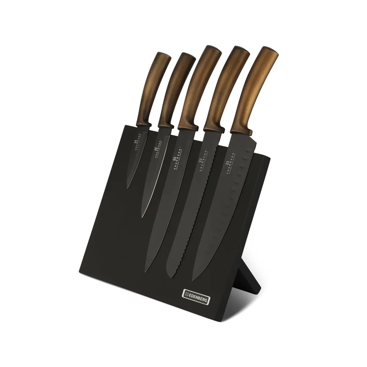 Edenberg Carbon Steel Knife set with magnetic block 6pcs EB-964