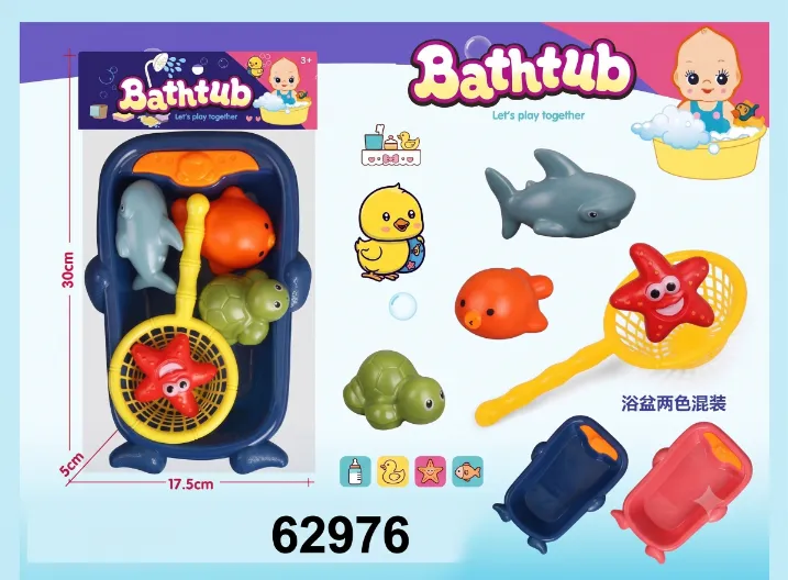 Badewannen Playset Schwimm-Tiere mit Kescher