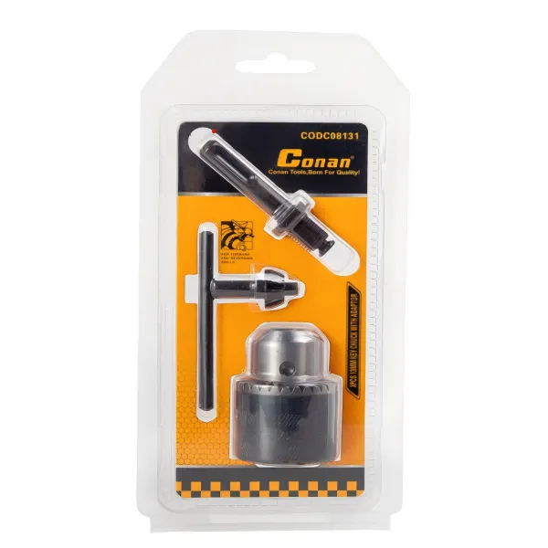 Conan 3-Piece 13mm Keyed Drill Chuck Set with Adapter KDM1061
