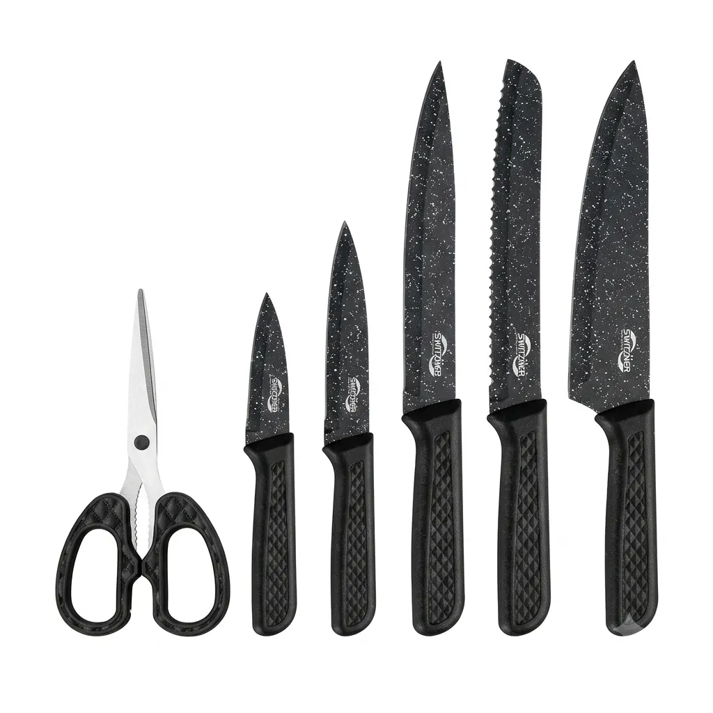 6-Piece Stainless Steel Knife Set with Scissors SW-9290