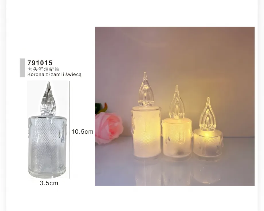 Decorative LED Flame-Free Tear-Drop Candle (10.5 cm x 3.5 cm) – Item 791015.  791014
