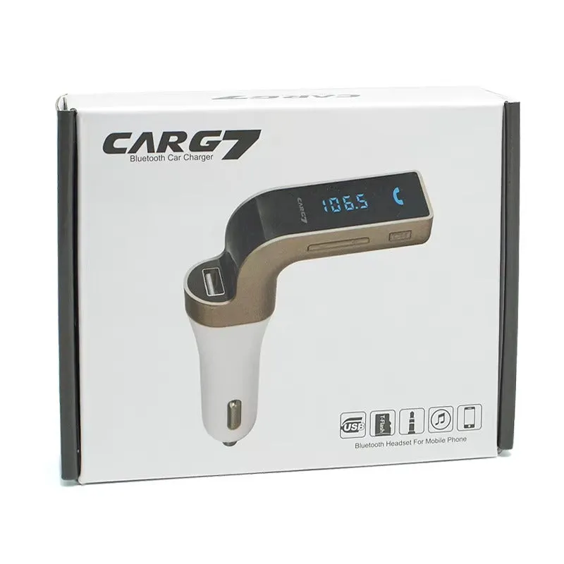 G7 Bluetooth Car Charger & FM Transmitter with Hands-Free Kit USB KDM1073