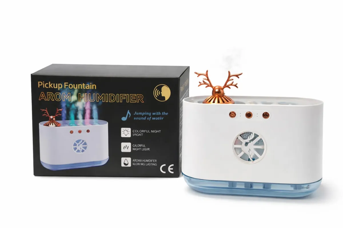 Musical Fountain Humidifier with Aromatherapy and LED Night Light - 700ml KDM0487