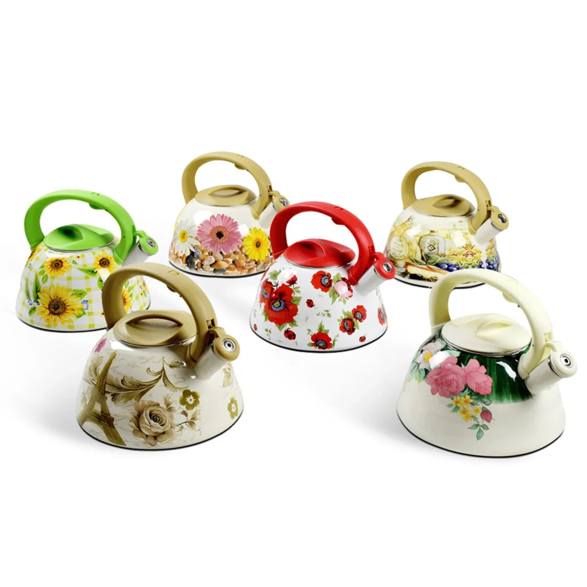 Edenberg 3.0 L Enamelled Whistling Kettle Multi Color EB-1747