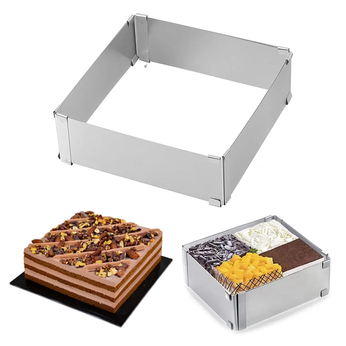 Adjustable Cake Mould Square Sliding 15–28 cm - SC-967
