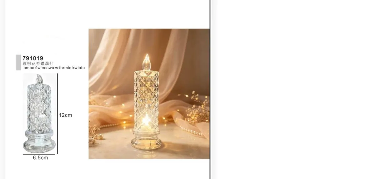 791019 Crystal-Style Diamond Cut Flameless LED Candle Light (12cm)
