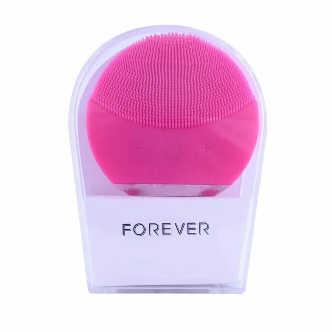 Forever Silicone Facial Cleansing Brush Pink - Sonic Vibration Face Cleanser KDM0727