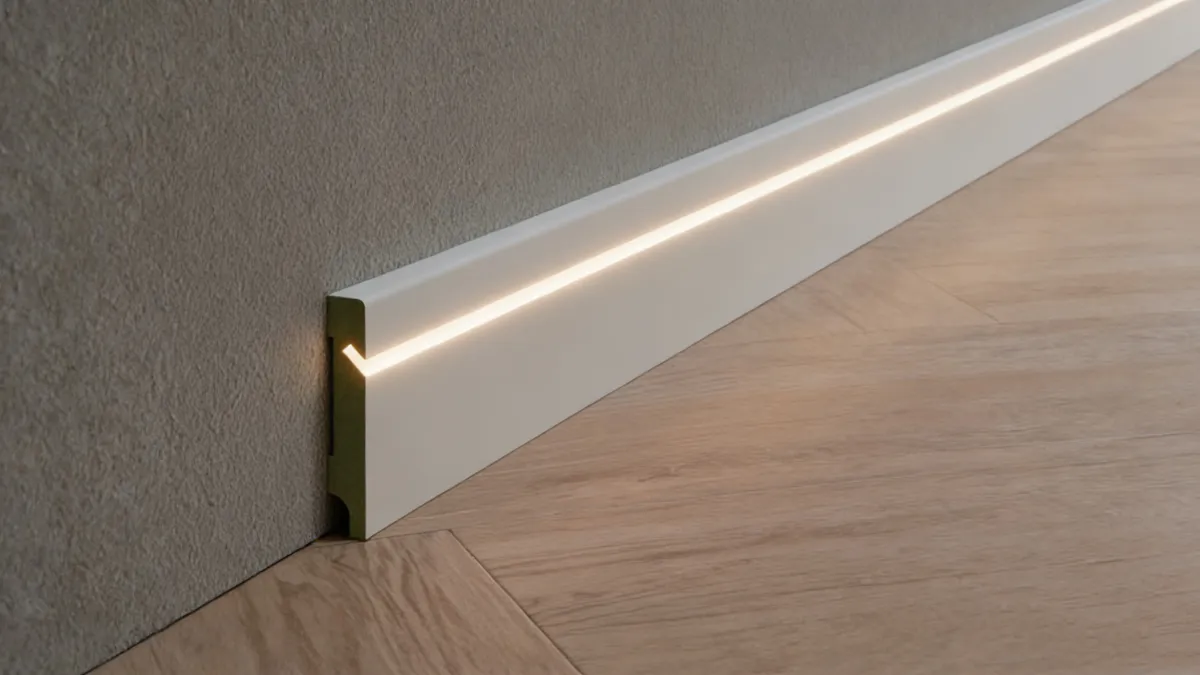 Polystyrene LED Strip Skirting Board 2400x100x19mm