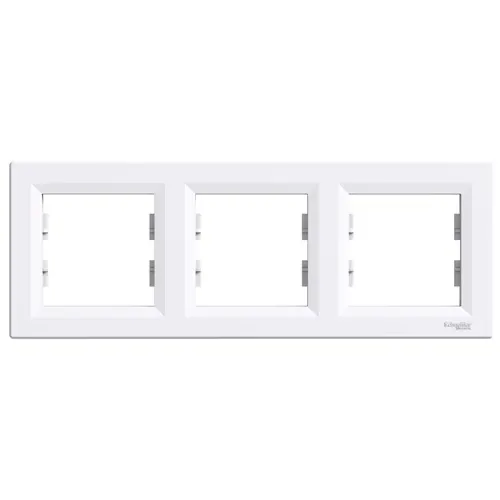 Asfora Frame 3-Gang Horizontal White IP20