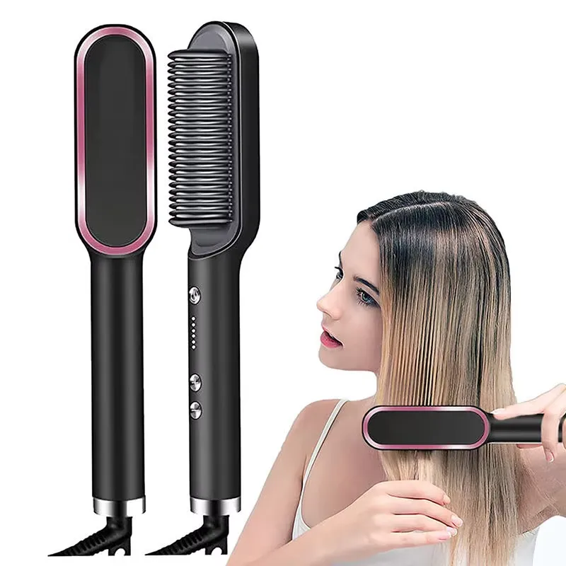 Professional Hair Straightener Brush with Temperature Control KDM0596