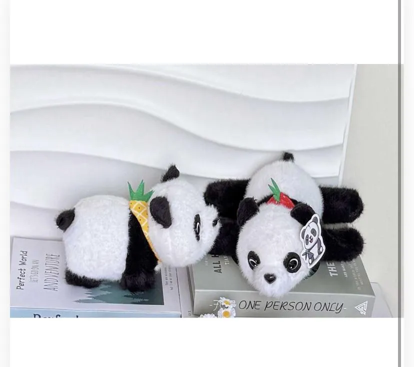 Fruit Collar Lying Panda Plush Toys / Keychains