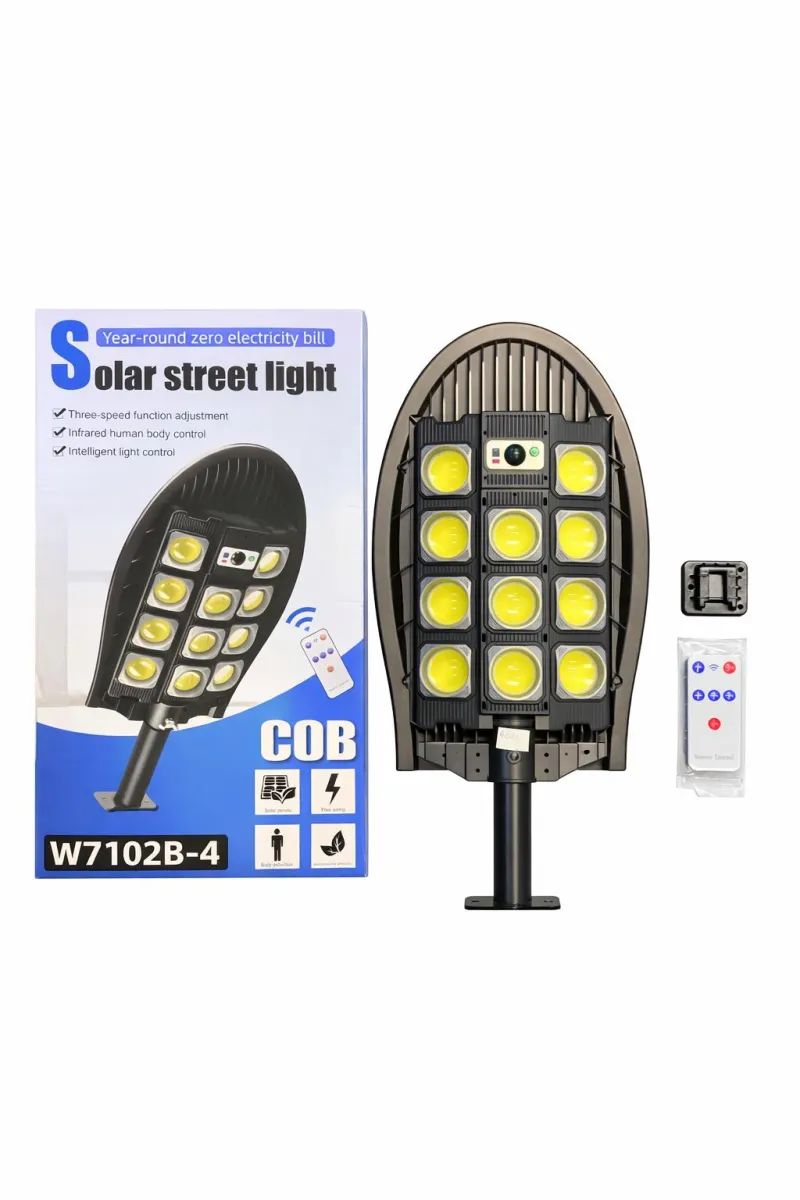 Solar Street Light with COB LEDs and Motion Sensor - 11 Bulbs KDM0786