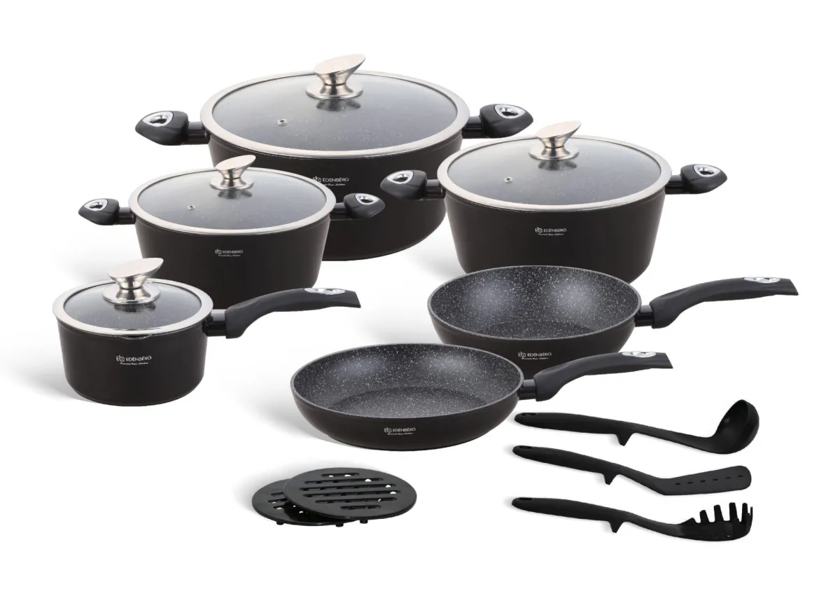 EDENBERG Cookware set with kitchen tools 15pcs EB-5611N