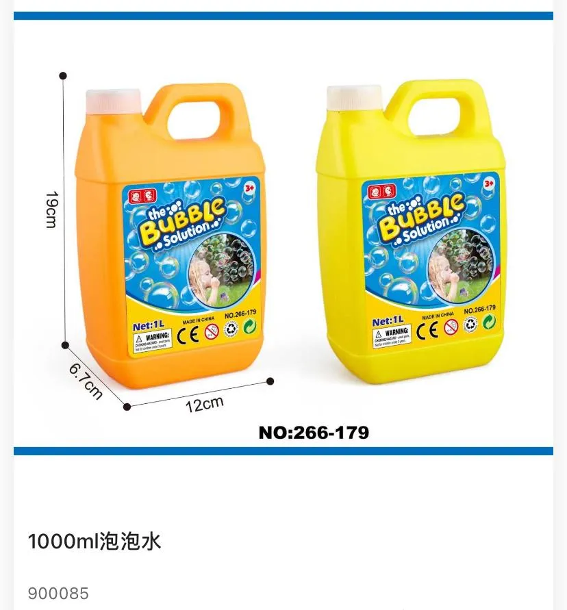 1 Litre (1000ml) Bulk Bubble Solution Jug – High-Volume Universal Bubble Refill Liquid with Easy-Pour Handle – Model NO:266-179 /