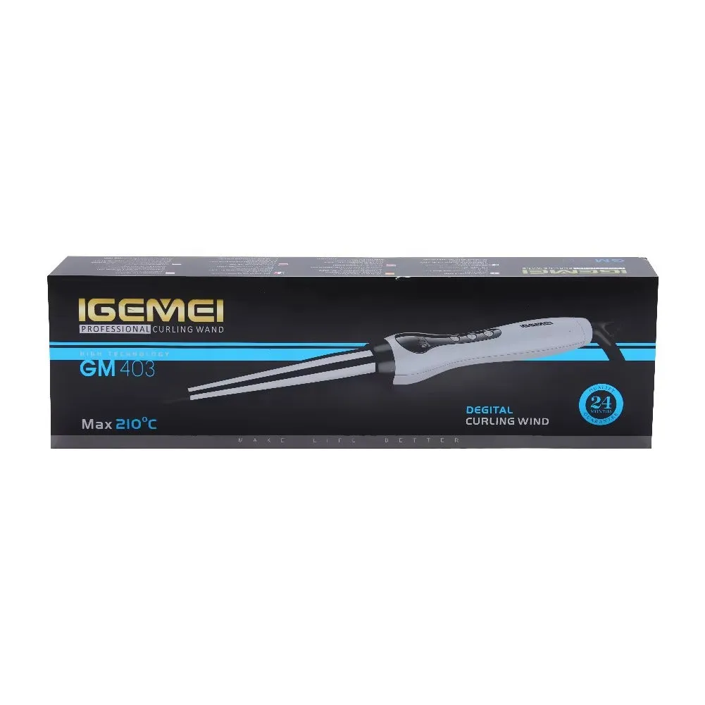 GEEMY GM403 Professional Ceramic Conical Curling Wand with LCD Display KDM0346