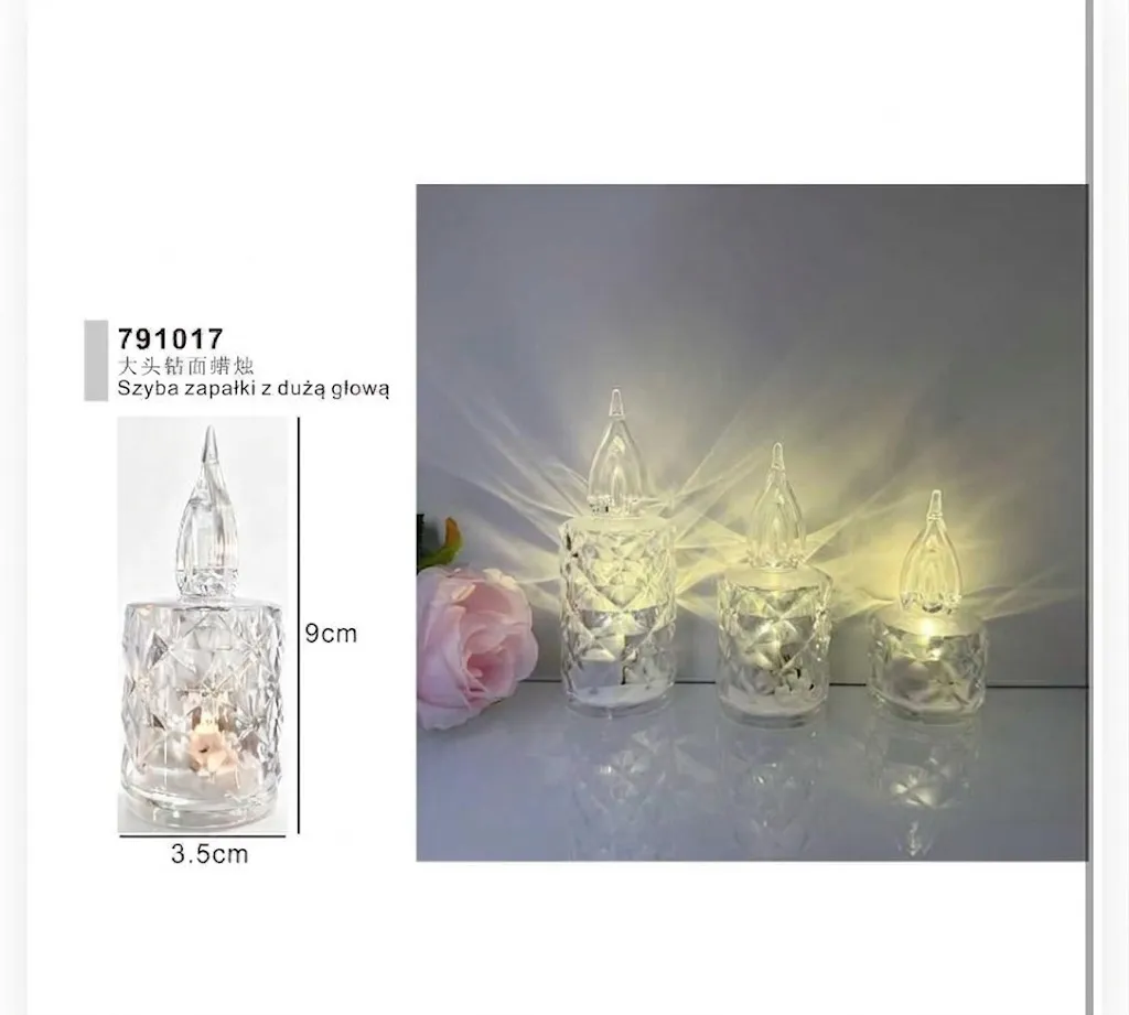 Mini Crystal-Style Diamond Cut Flameless LED Tea Light (9cm) 791017