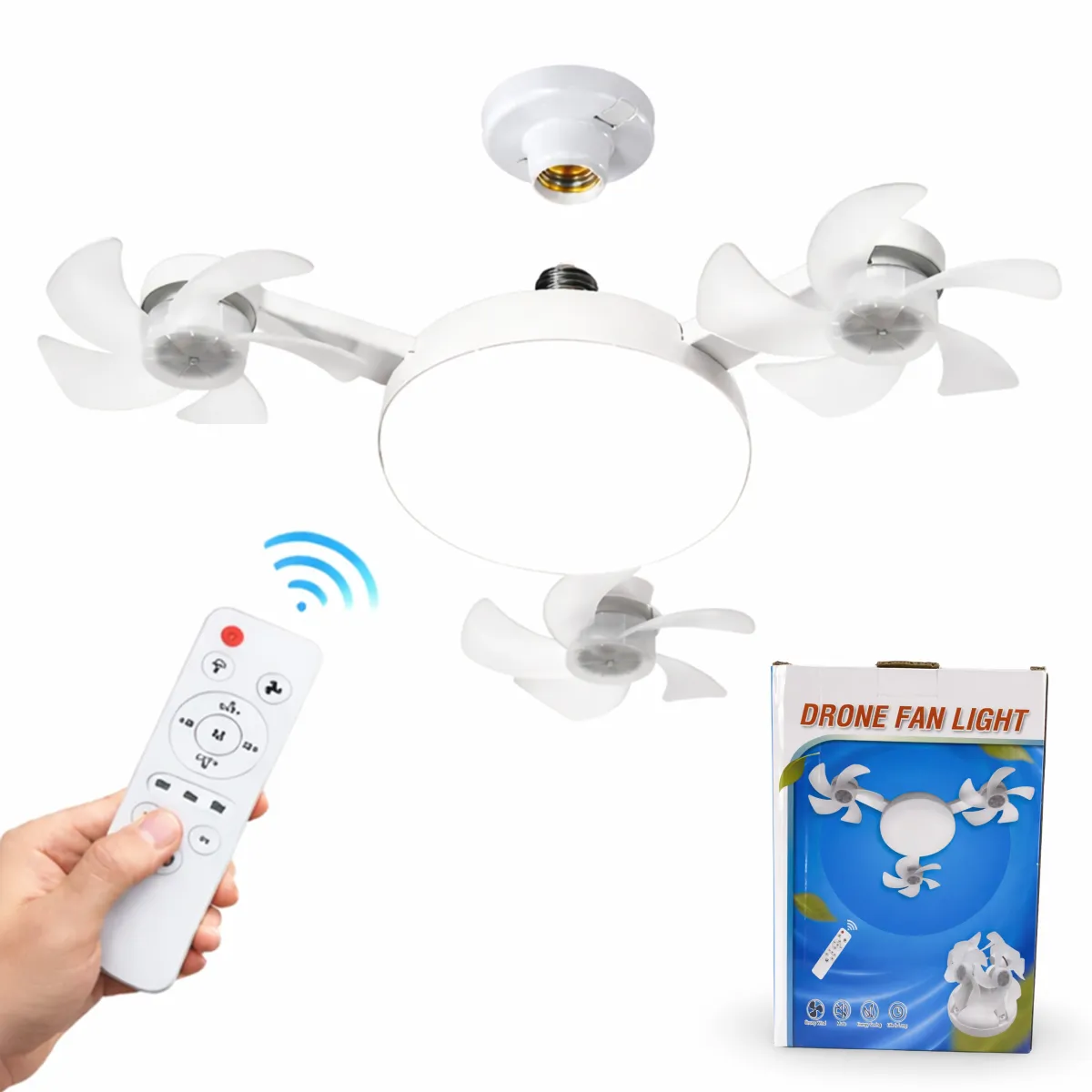 Ceiling lamp with light and fan remote control 3 Heads Fan 50w - L091000