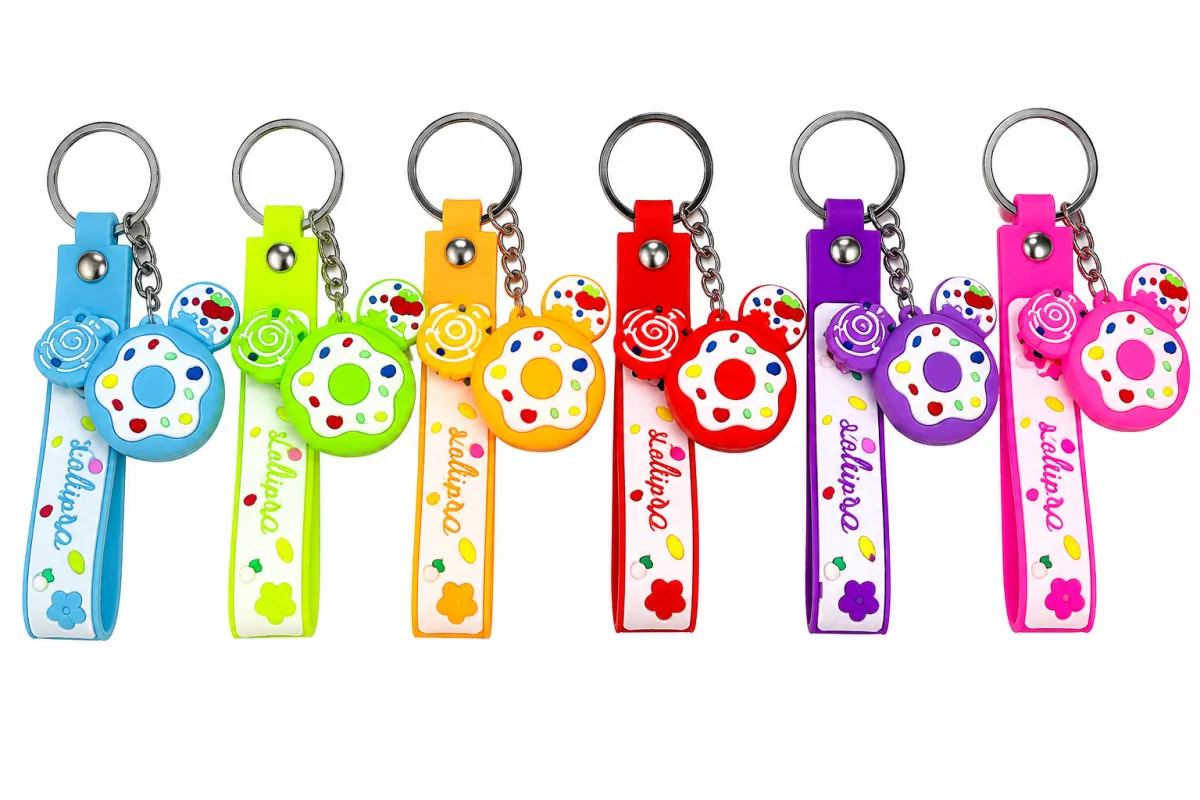 Little Bear Donut Keychain with Colorful Strap 6 Colour Variants