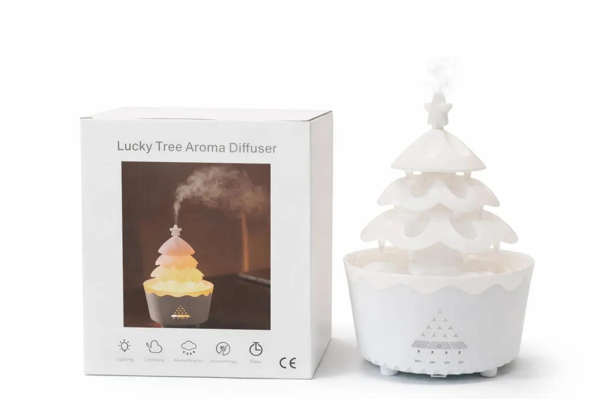 Quiet LED Christmas Tree Aroma Diffuser with Timer - Aromatherapy & Relaxation KDM0052