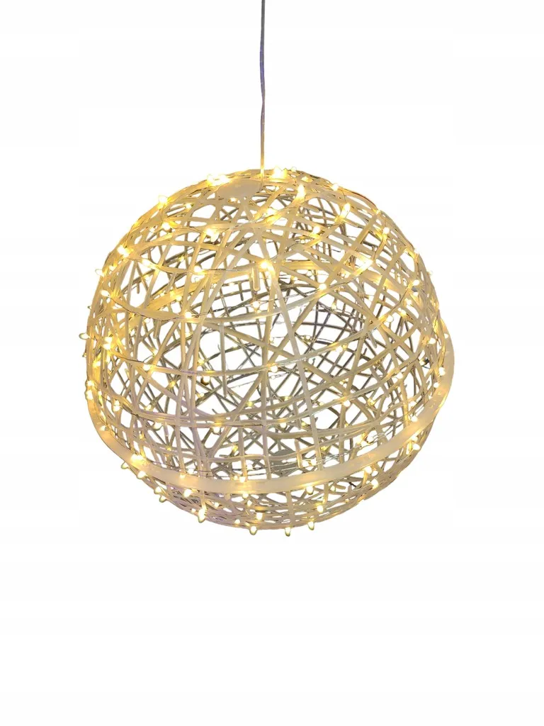 CHRISTMAS OUTDOOR HANGING LIGHT BALL 80 LED - 20CM WARM WHITE - CP1179