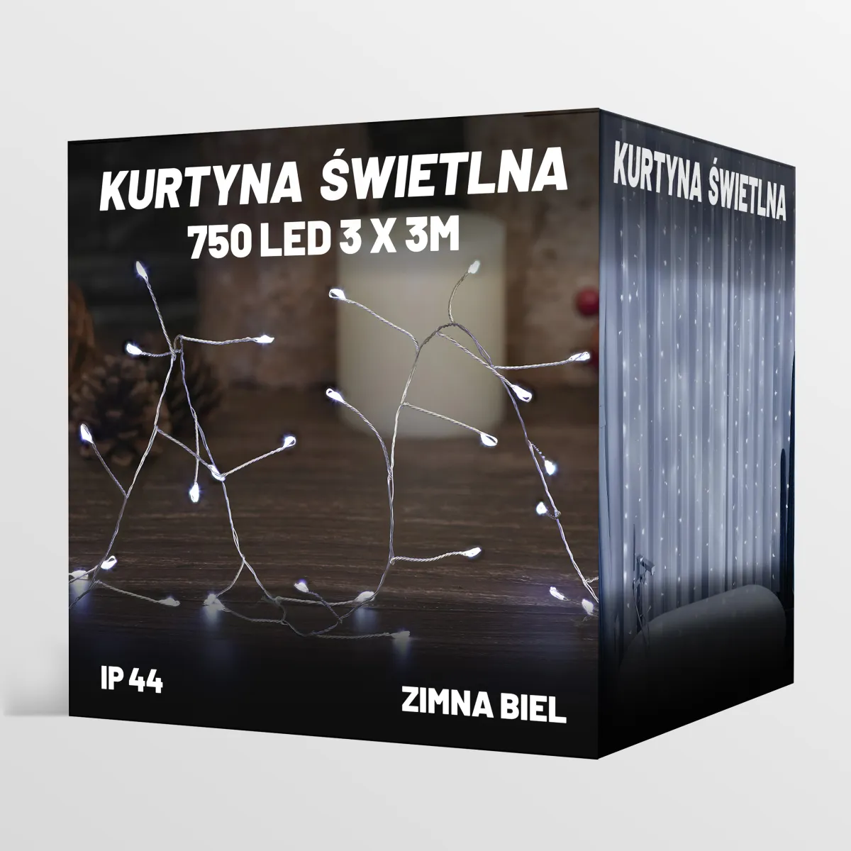 LED LIGHT CURTAIN + 750 LED 3M x 3M - COLD WHITE - CP1172