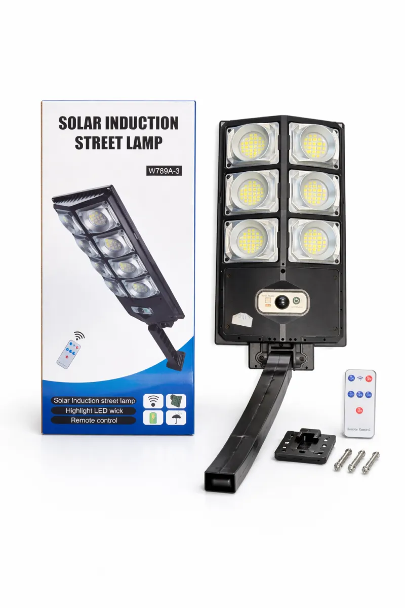 Solar Induction Street Lamp with 6 LED Bulbs & Remote Control KDM0289