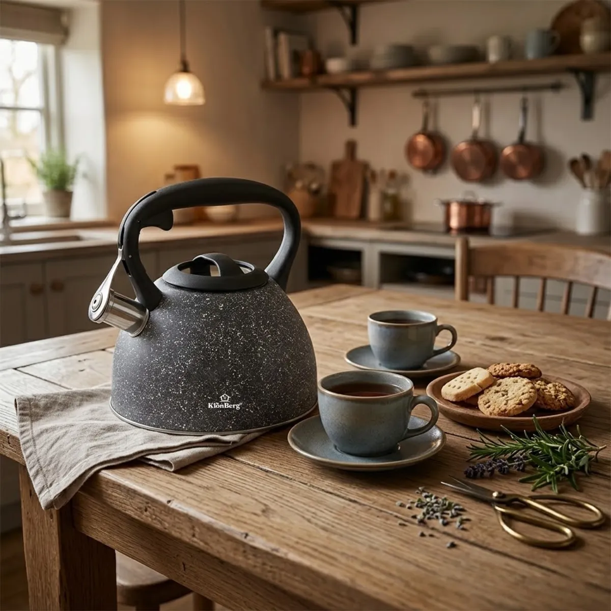 Whistling Kettle 3.0L Grey Granite Stainless Steel Induction