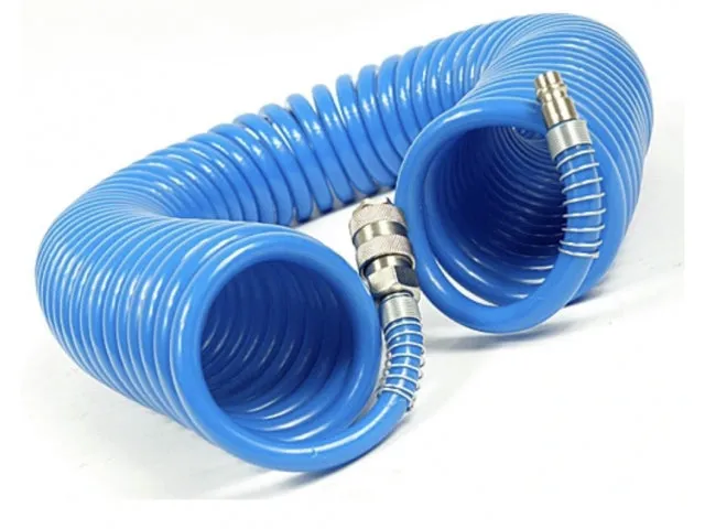 Coiled Air Hose with Quick Connectors for Compressor Workshop KDM0822