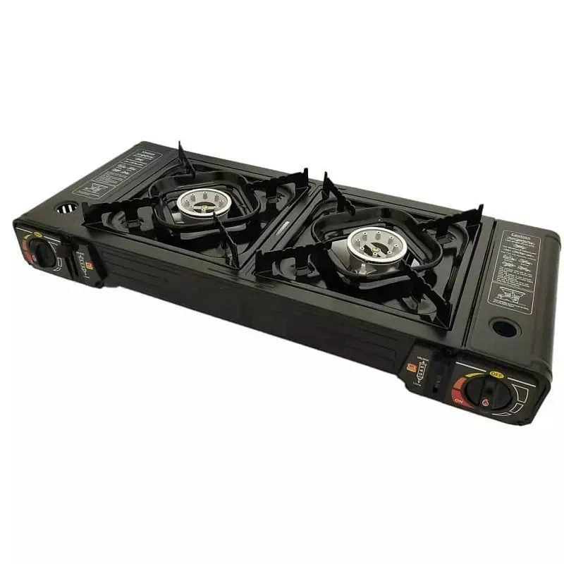 Portable 2-Burner Gas Camping Stove with Carrying Case 2500W - SC-9250