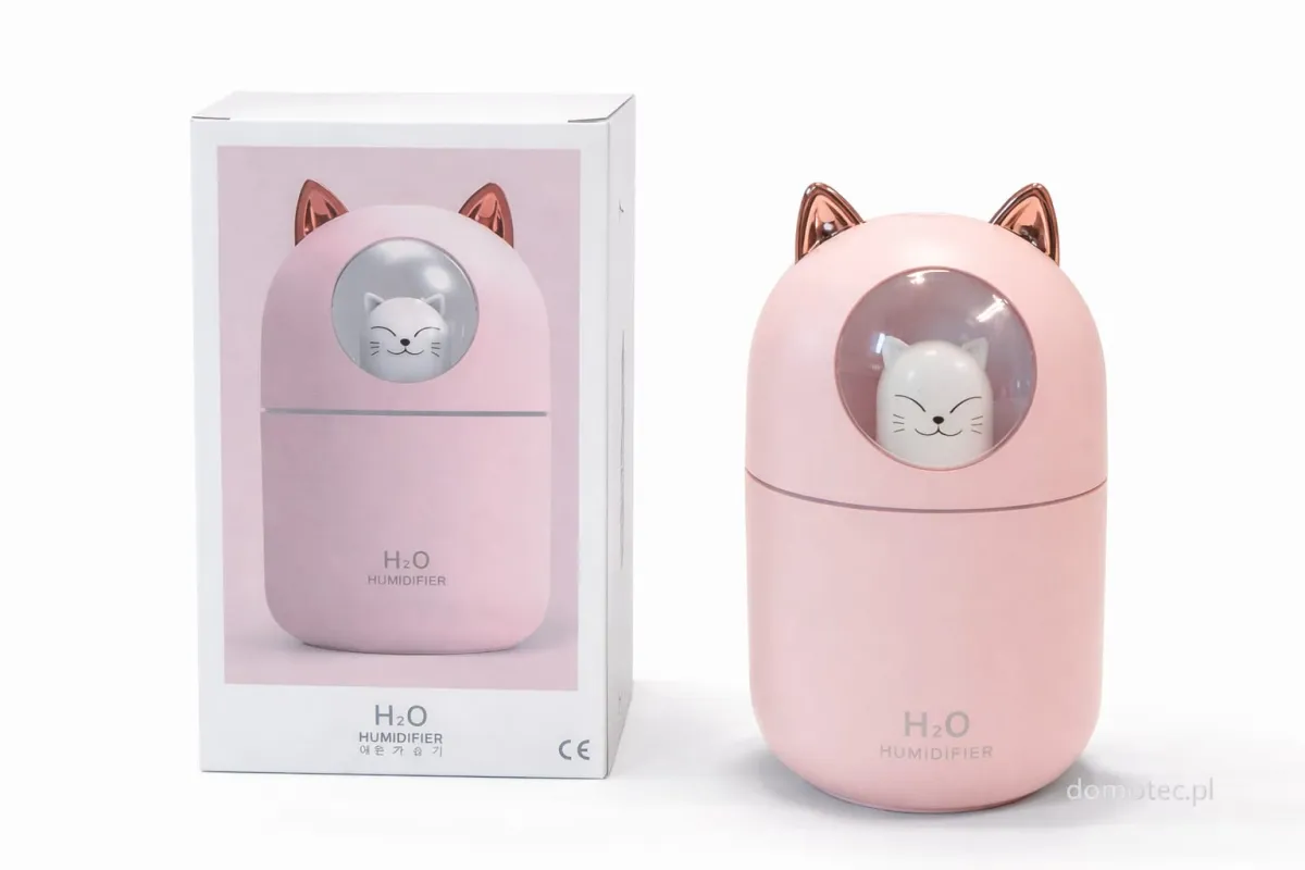Cute Cat Air Humidifier with Night Light USB 300ML KDM0923