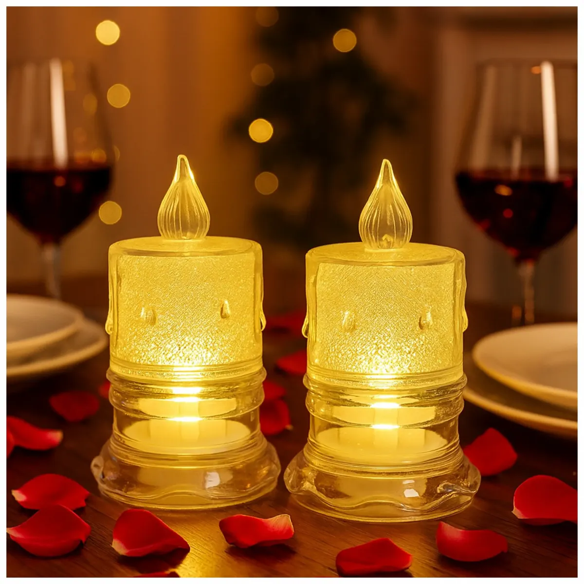 LED Crystal Candle – 12 PCS – 4.05×8CM – L090585