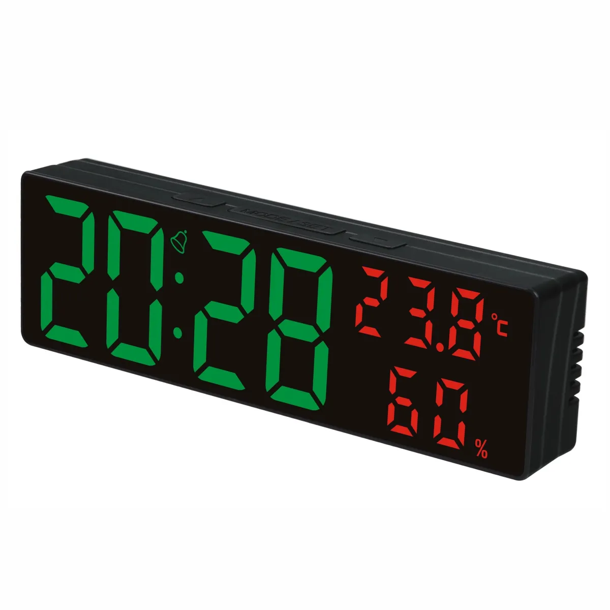 Digitale LED klok met thermometer en hygrometer - modern design KDM0066