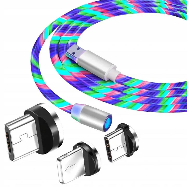 Magnetic LED Charging Cable with 3 Tips - SC-7821
