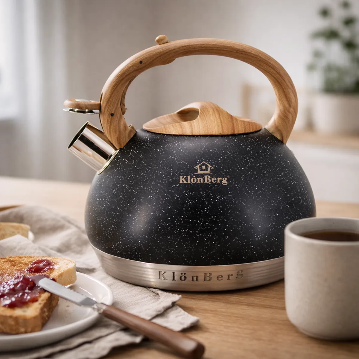 Whistling Kettle 3L Stainless Steel Induction 7-Step Bottom Soft Handle KB-6607